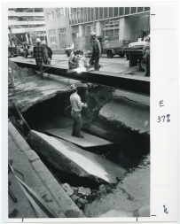 Sinkhole, 3rd Ave and Spring St (Oct 1987)